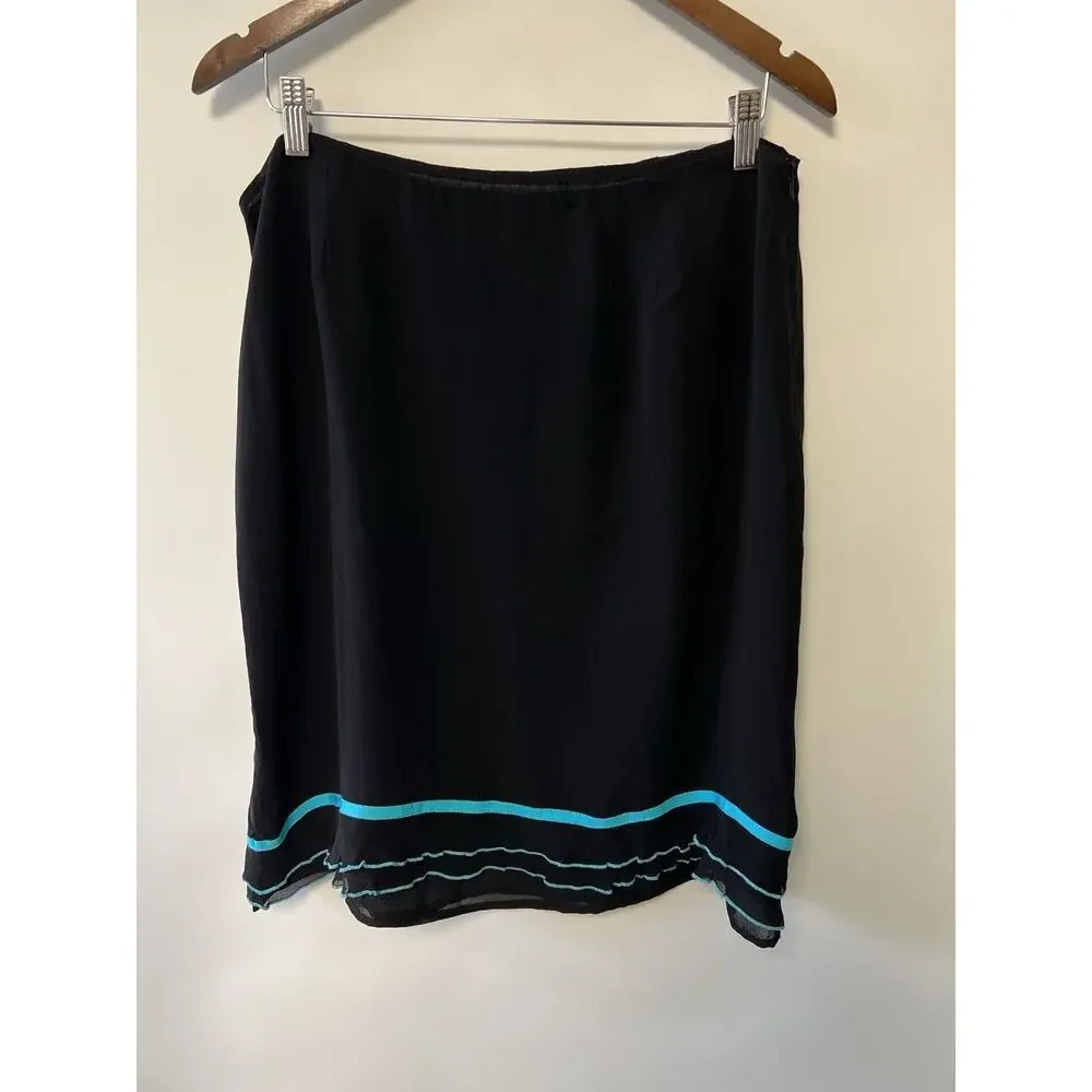 Vintage‎ 90s Y2K Silk Skirt Plus Size 16 Ruffle Chiffon Whimsigoth Fairy Grunge